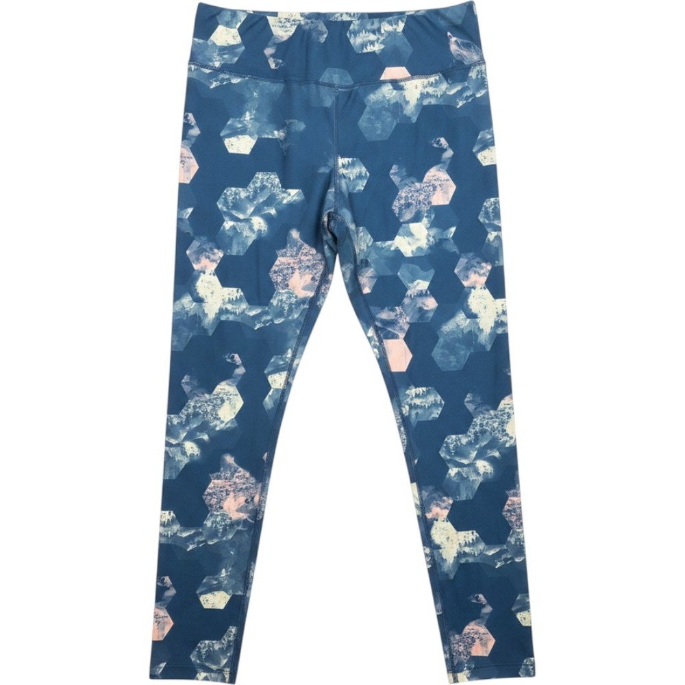 Merrell Geometric Mountain Print Leggings High Rise Blue Pink Activewear Large